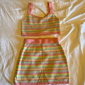 Pastel rainbow crochet festival set